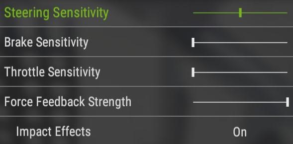 Force Feedback Settings for TX/T300.